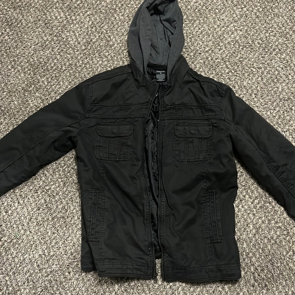 Black XL Ring of fire jacket, great condition with detachable hood